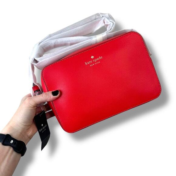 Kate Spade New York NWT Heriloom Tomato Red Harper Leather Crossbody Purse - Picture 3 of 12